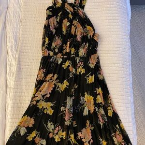 ASOS Design pleated bodice halter midi dress